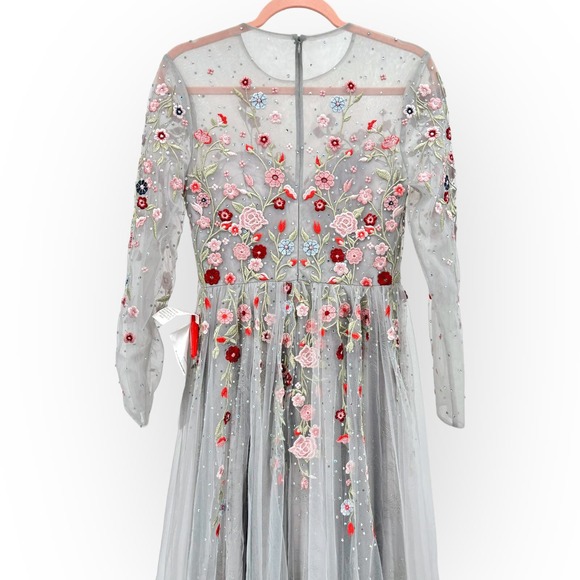 Mac Duggal Embroidered Illusion High Neck Long Sleeve A-line Gown NEW‎ $798 [6] - Picture 13 of 16